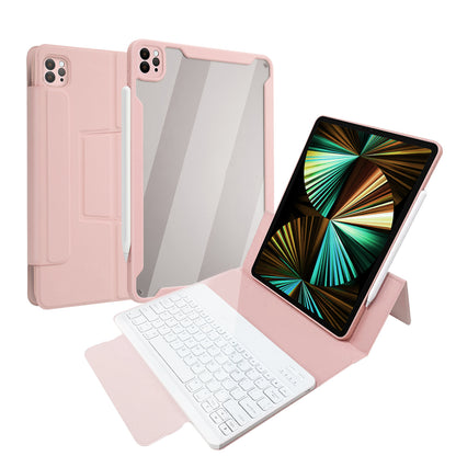 Separable Leather Case Touchpad Bluetooth Keyboard with Colorful Backlit for iPad Pro 12.9-inch (2018) (2020) (2021)