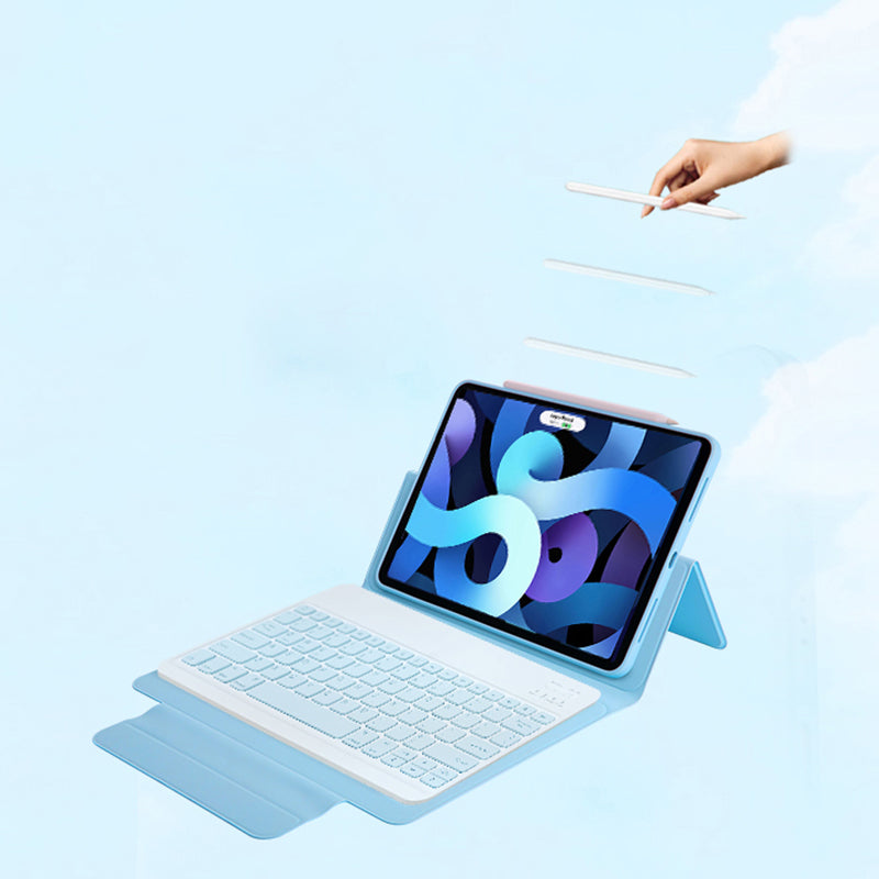 Separable Leather Case Touchpad Bluetooth Keyboard with Colorful Backlit for iPad Pro 12.9-inch (2018) (2020) (2021)