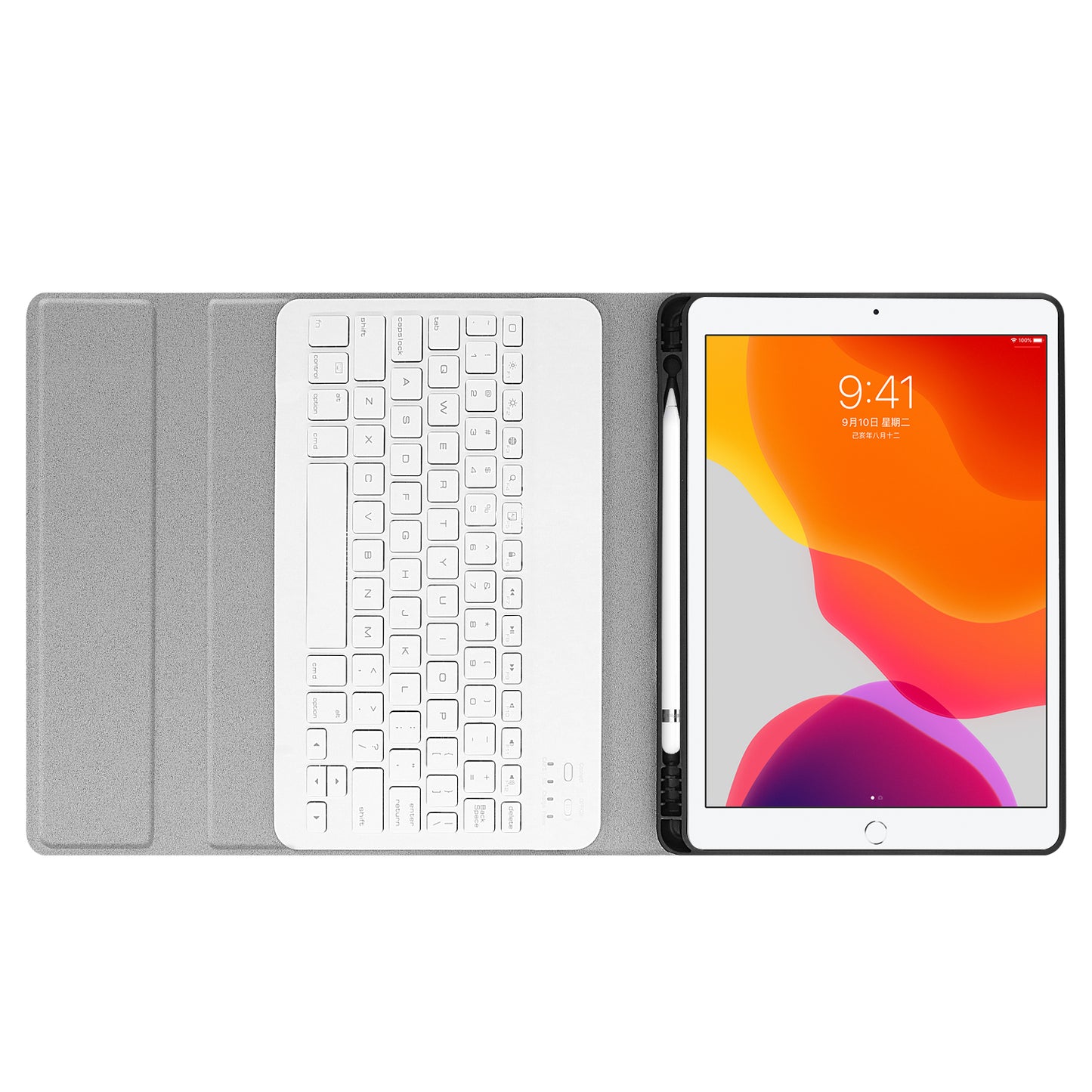 SK-1026 Wireless Touch Bluetooth Keyboard Case Multi-Angles Viewing Stand Protective Leather Shell Cover for iPad 10.2 (2021)/(2020)/(2019)