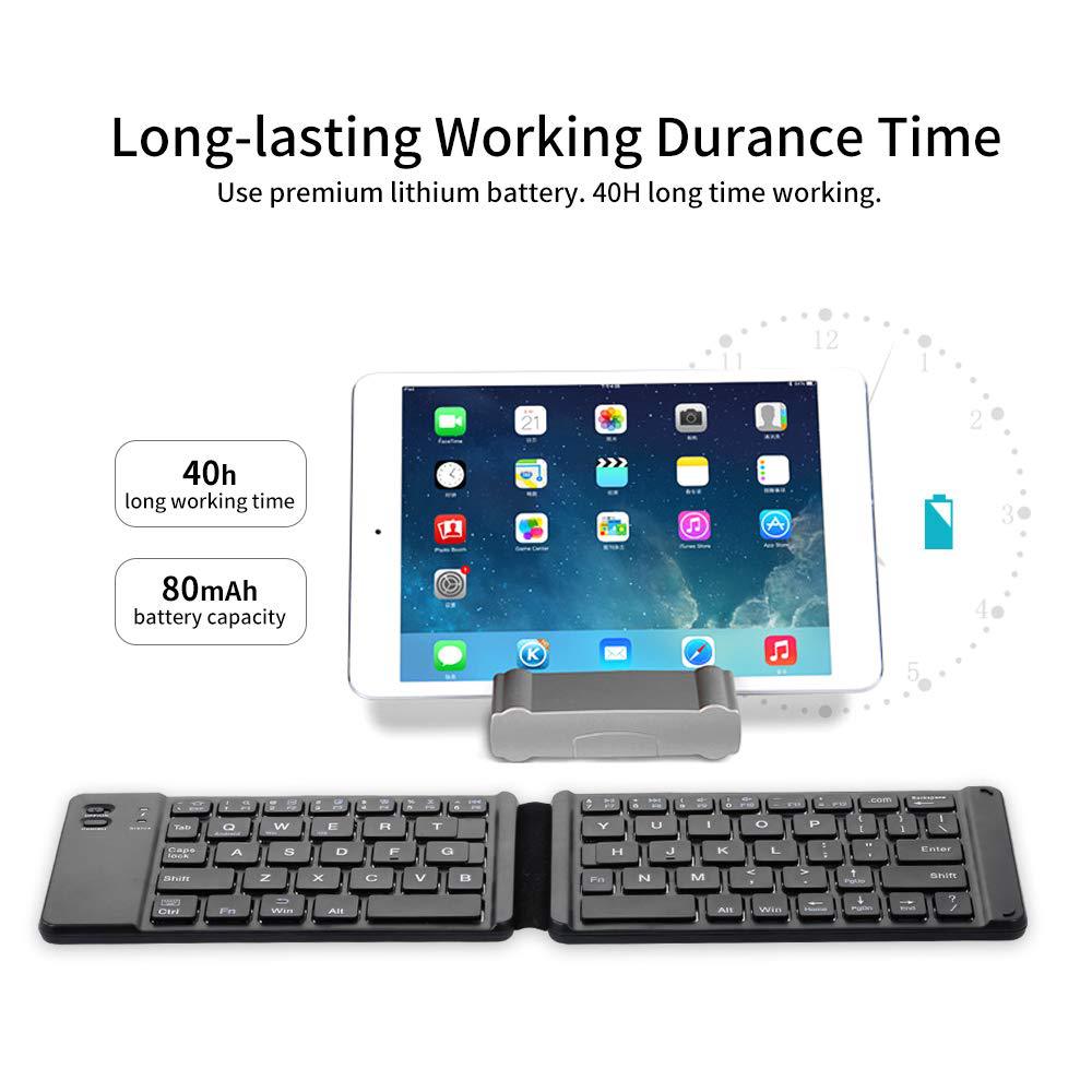 F68 Folding Bluetooth Keyboard 65 Keys Wireless Keypad for Computer/Tablet/Smartphones