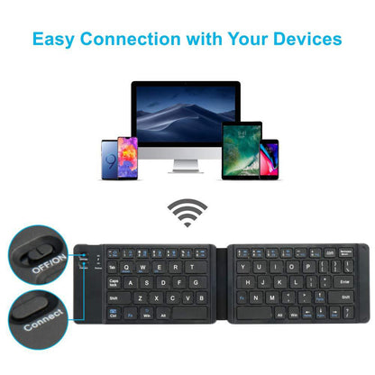 F68 Folding Bluetooth Keyboard 65 Keys Wireless Keypad for Computer/Tablet/Smartphones