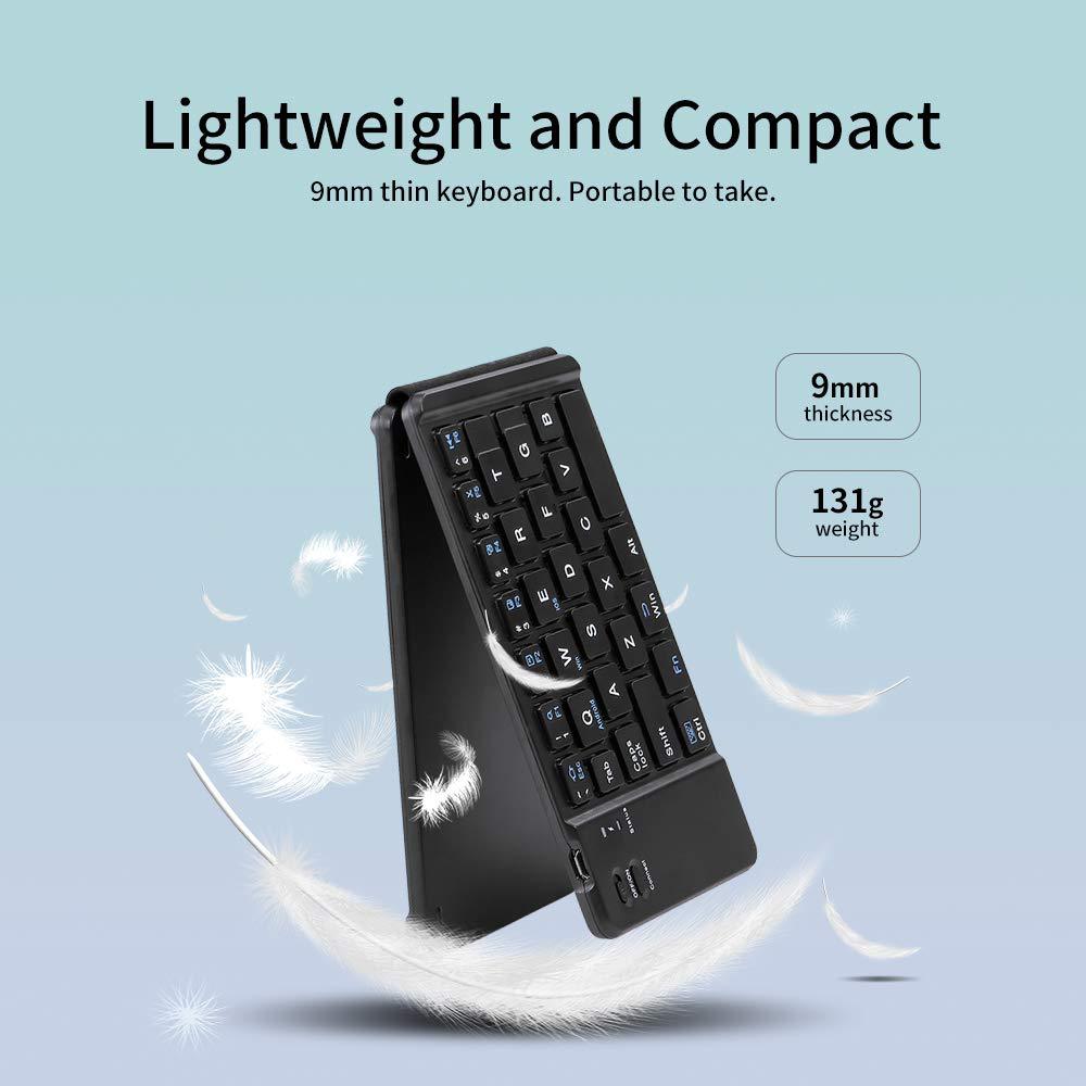 F68 Folding Bluetooth Keyboard 65 Keys Wireless Keypad for Computer/Tablet/Smartphones