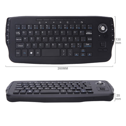 2.4G Wireless Keyboard Multimedia 1200DPI Trackball Air Mouse for Laptop PC