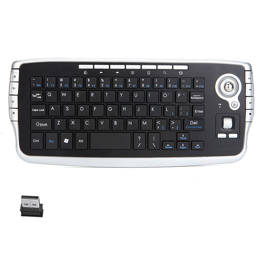 2.4G Wireless Keyboard Multimedia 1200DPI Trackball Air Mouse for Laptop PC