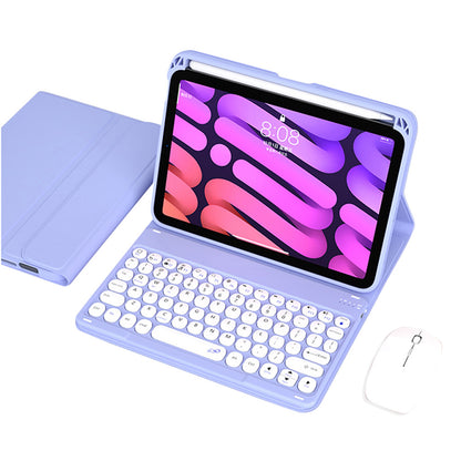 TPU Tablet Stand Case Dust-proof Magnetic Protective Cover with Detachable Bluetooth Keyboard Mouse Pencil Holder for iPad mini (2021)
