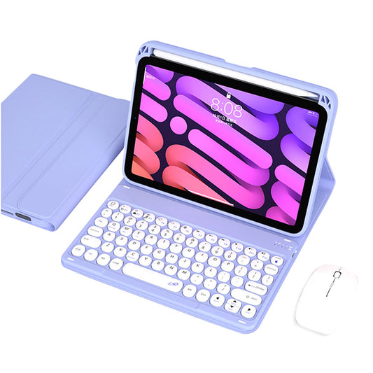 TPU Tablet Stand Case Dust-proof Magnetic Protective Cover with Detachable Bluetooth Keyboard Mouse Pencil Holder for iPad mini (2021)