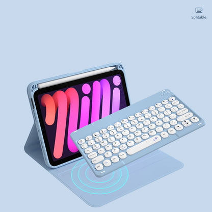 Detachable Magnetic Bluetooth Keyboard Protective Cover TUP Tablet Stand Case with Mouse Pencil Holder Backlit for iPad mini (2021)