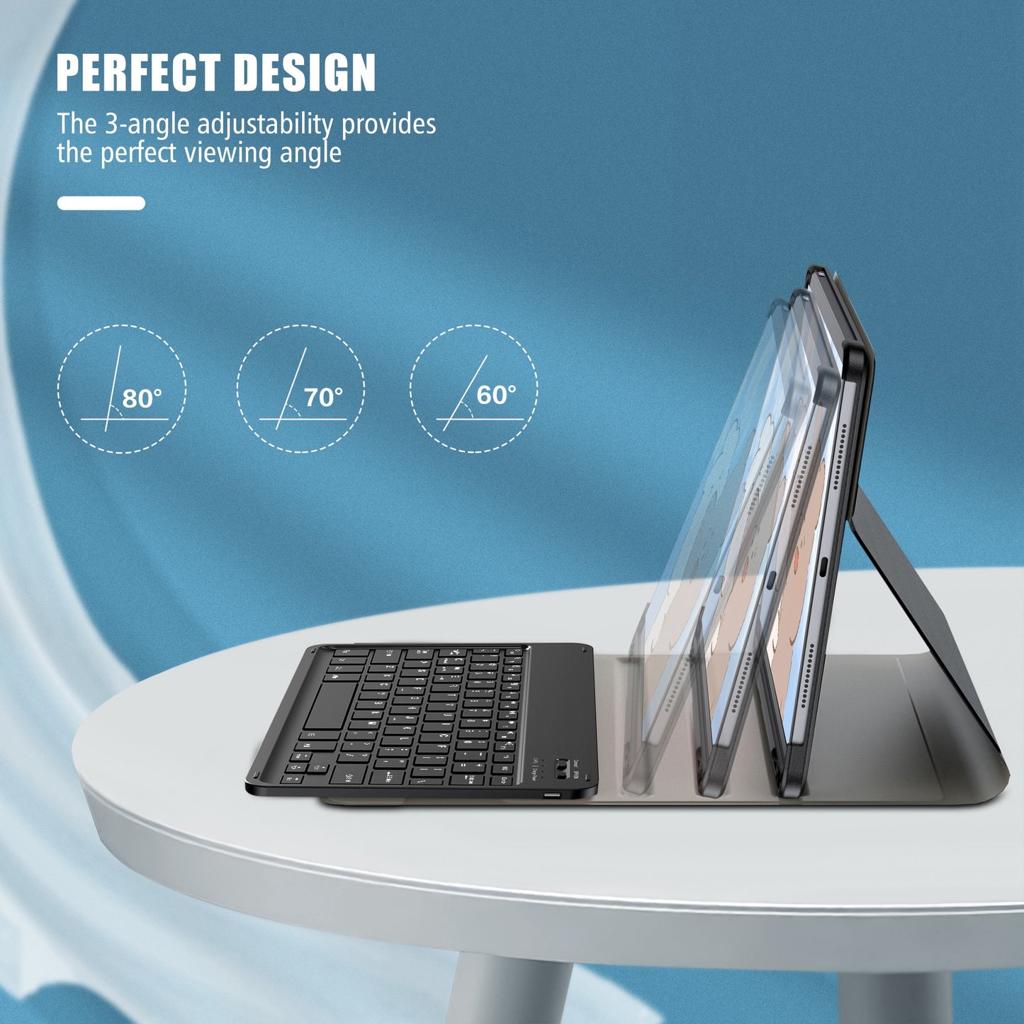 Ultra-thin Leather Tablet Stand Protective Shell with Detachable Bluetooth Keyboard for Samsung Galaxy Tab A7 10.4 (2020)
