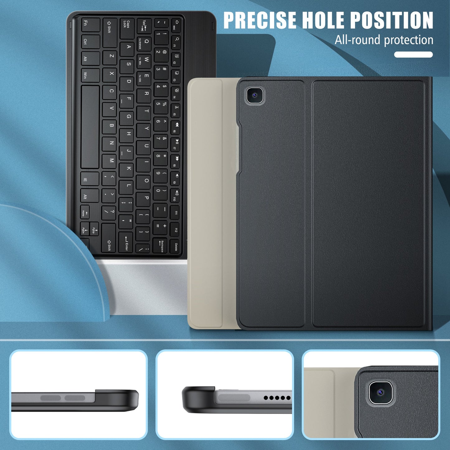 Ultra-thin Leather Tablet Stand Protective Shell with Detachable Bluetooth Keyboard for Samsung Galaxy Tab A7 10.4 (2020)