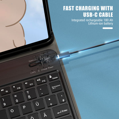 Ultra-thin Leather Tablet Stand Protective Shell with Detachable Bluetooth Keyboard for Samsung Galaxy Tab A7 10.4 (2020)
