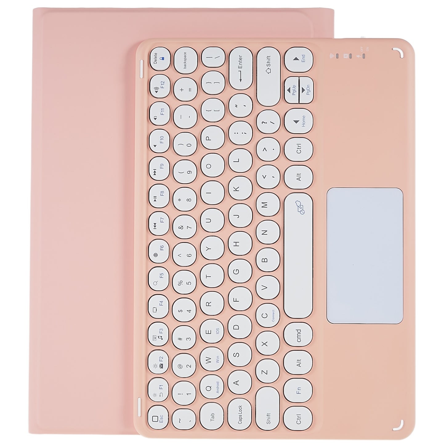 For Xiaomi Pad 5/5 Pro PU Leather Stand Case Tablet Cover + Round Cap Wireless Bluetooth Keyboard with Touchpad