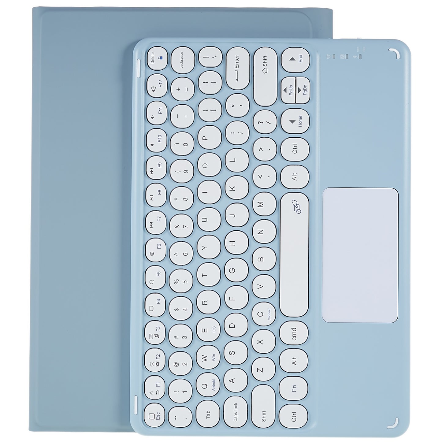 For Xiaomi Pad 5/5 Pro PU Leather Stand Case Tablet Cover + Round Cap Wireless Bluetooth Keyboard with Touchpad