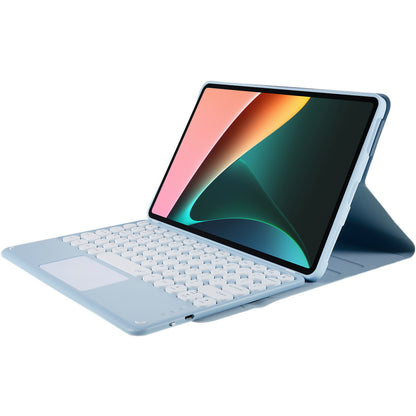 For Xiaomi Pad 5/5 Pro PU Leather Stand Case Tablet Cover + Round Cap Wireless Bluetooth Keyboard with Touchpad