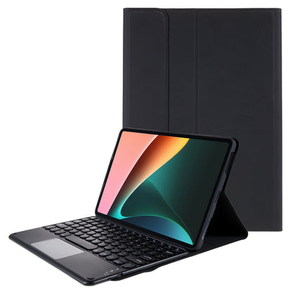 For Xiaomi Pad 5/5 Pro PU Leather Stand Case Tablet Cover + Round Cap Wireless Bluetooth Keyboard with Touchpad