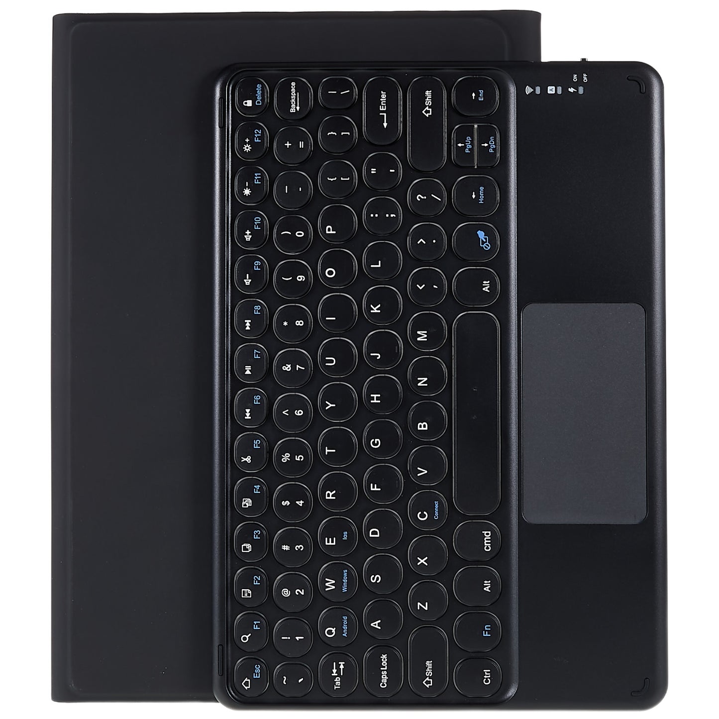 For Xiaomi Pad 5/5 Pro PU Leather Stand Case Tablet Cover + Round Cap Wireless Bluetooth Keyboard with Touchpad