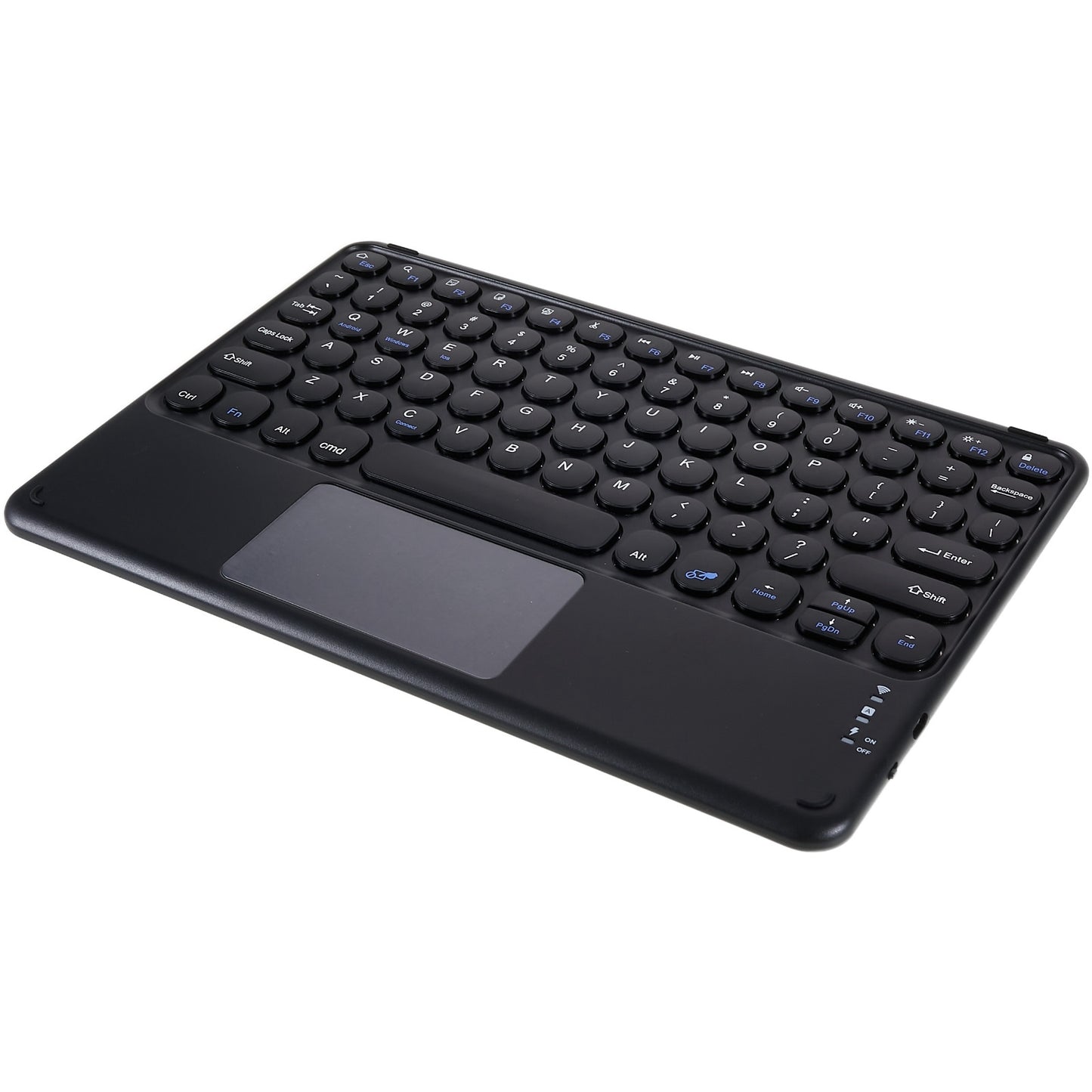 250 10 Inch Portable Bluetooth Keyboard Ultra-thin Magnetic Wireless Keyboard with TouchPad/Round Keycaps for Tablets Mobile Phones