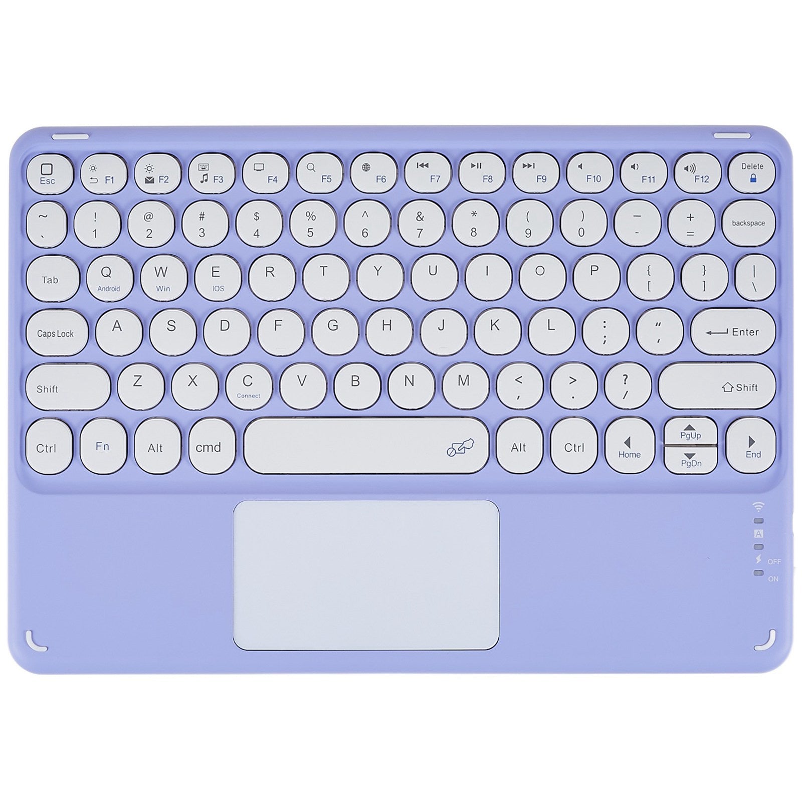 250 10 Inch Portable Bluetooth Keyboard Ultra-thin Magnetic Wireless Keyboard with TouchPad/Round Keycaps for Tablets Mobile Phones