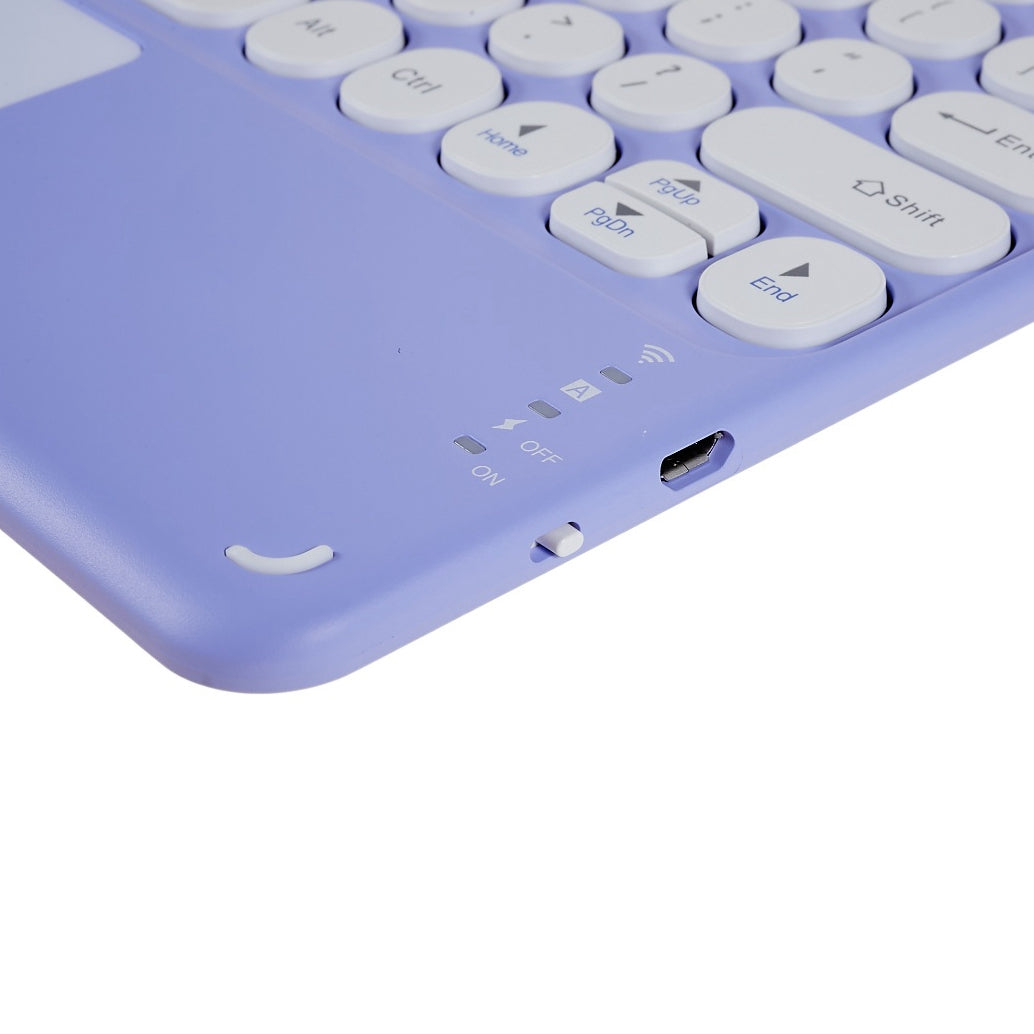 250 10 Inch Portable Bluetooth Keyboard Ultra-thin Magnetic Wireless Keyboard with TouchPad/Round Keycaps for Tablets Mobile Phones