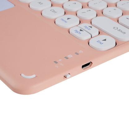 250 10 Inch Portable Bluetooth Keyboard Ultra-thin Magnetic Wireless Keyboard with TouchPad/Round Keycaps for Tablets Mobile Phones