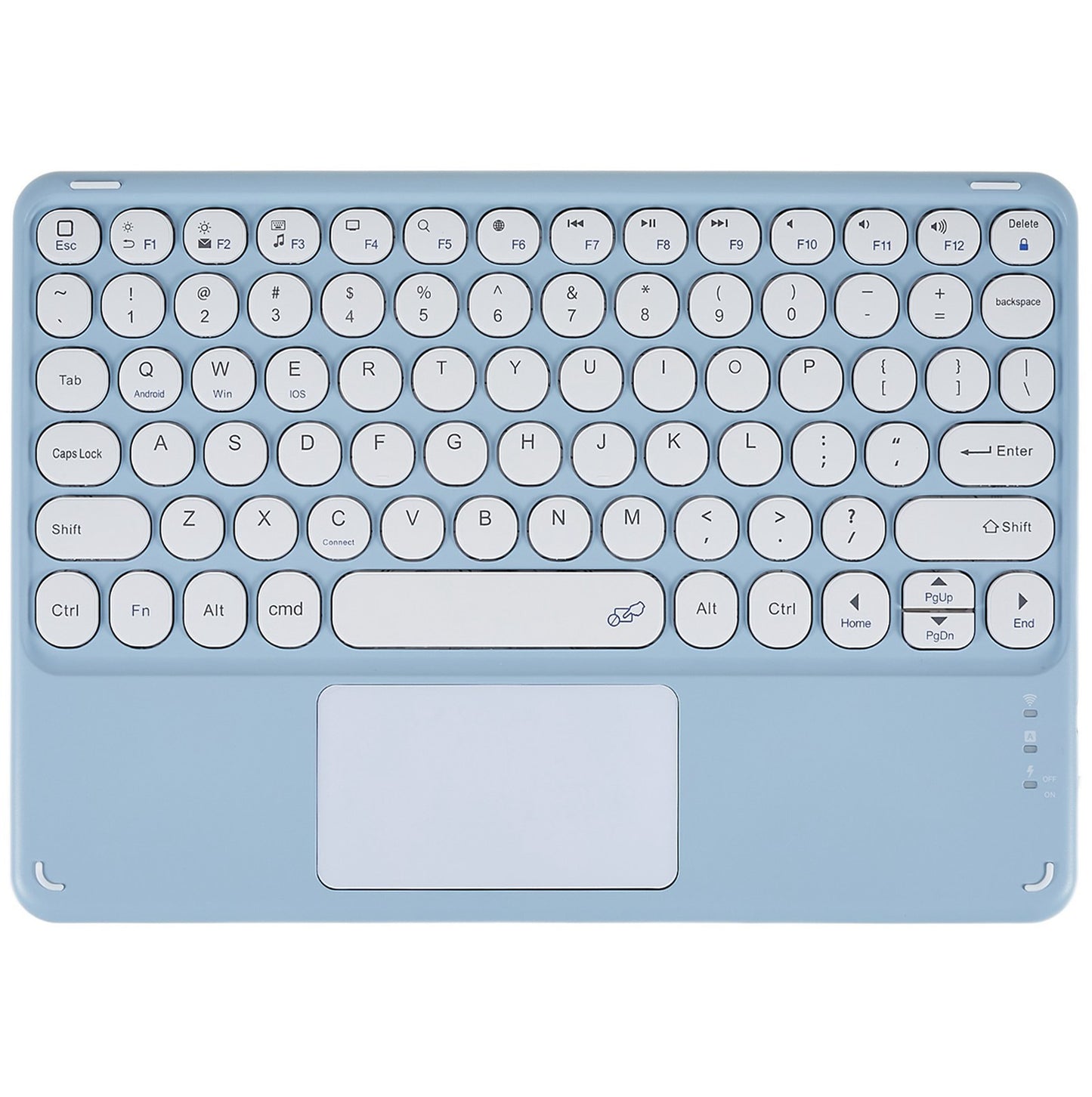 250 10 Inch Portable Bluetooth Keyboard Ultra-thin Magnetic Wireless Keyboard with TouchPad/Round Keycaps for Tablets Mobile Phones