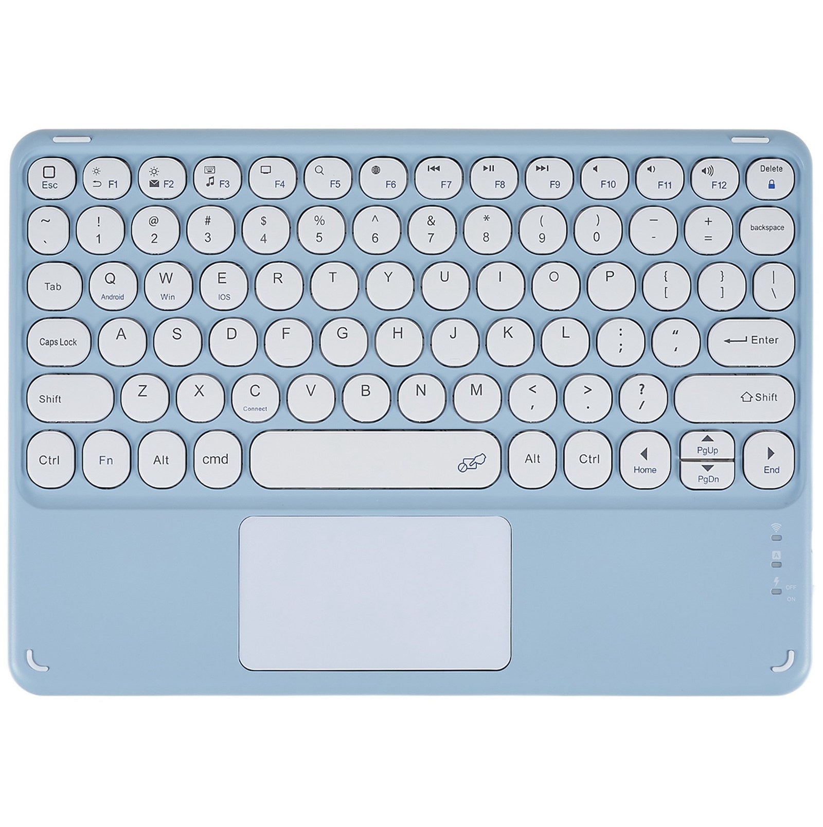 250 10 Inch Portable Bluetooth Keyboard Ultra-thin Magnetic Wireless Keyboard with TouchPad/Round Keycaps for Tablets Mobile Phones