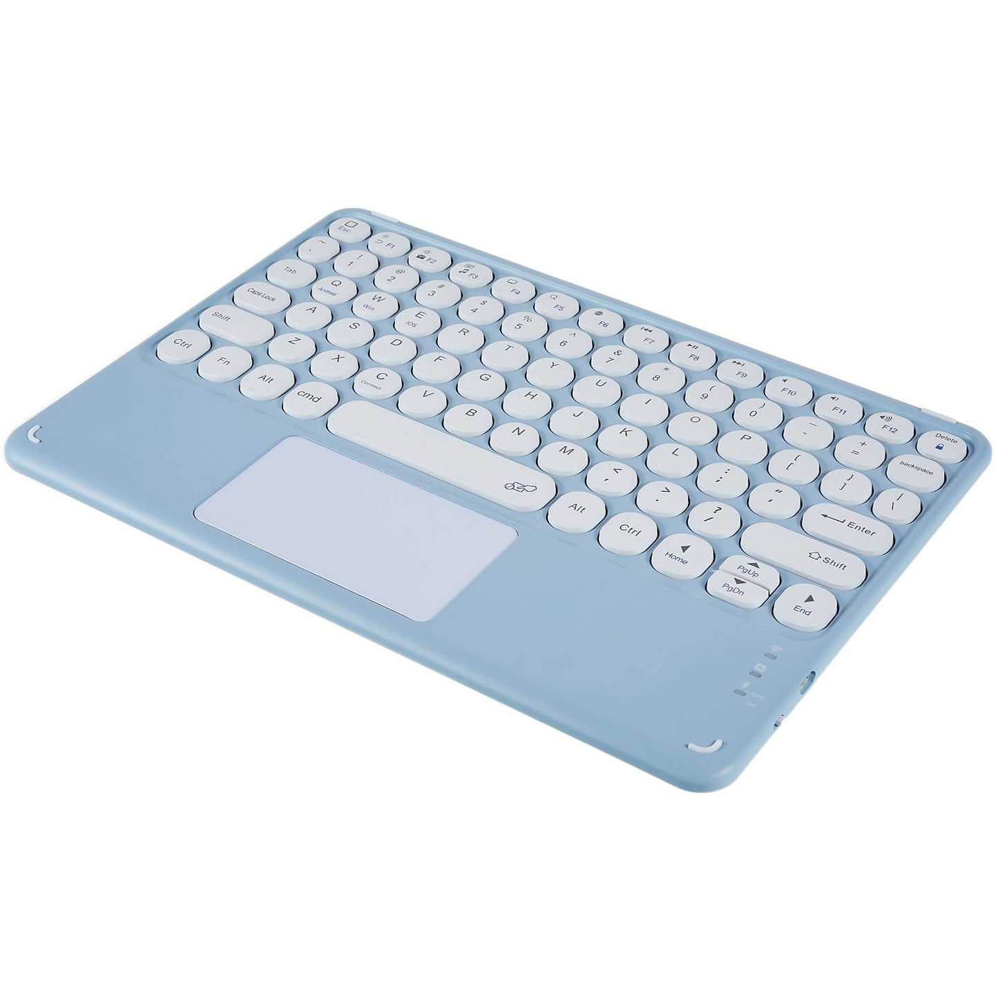 250 10 Inch Portable Bluetooth Keyboard Ultra-thin Magnetic Wireless Keyboard with TouchPad/Round Keycaps for Tablets Mobile Phones