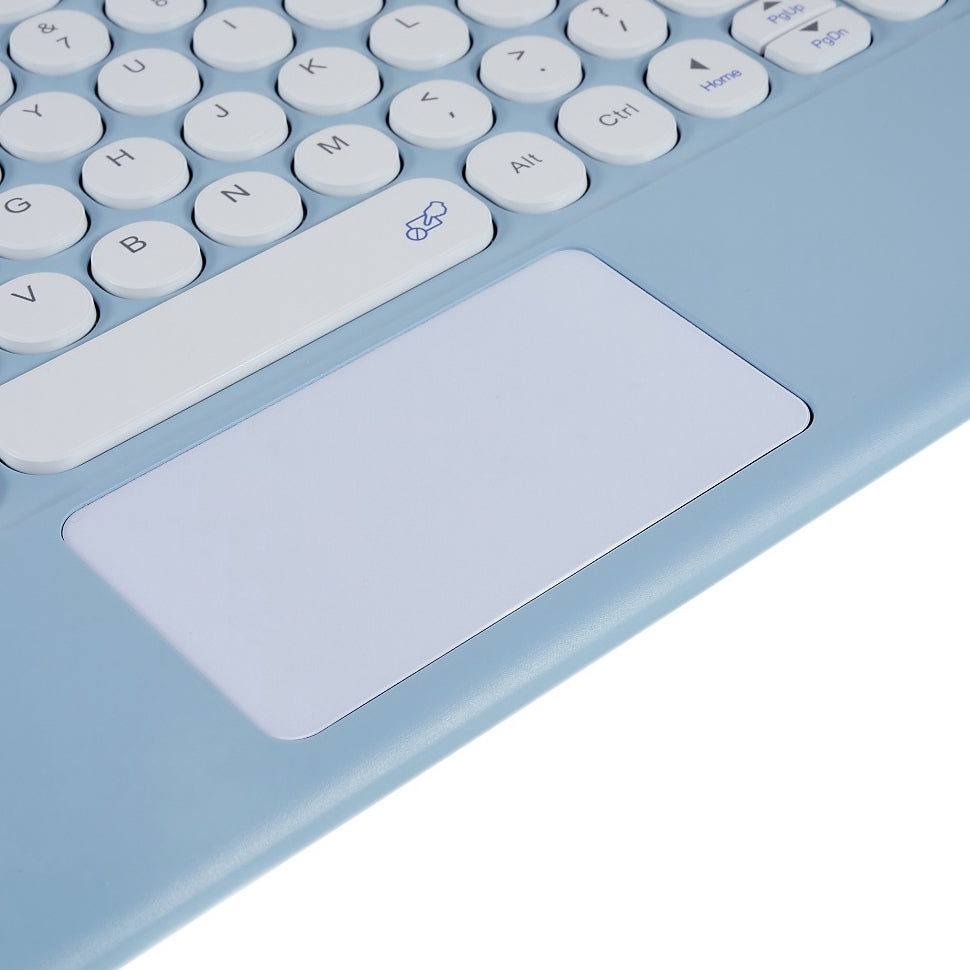 250 10 Inch Portable Bluetooth Keyboard Ultra-thin Magnetic Wireless Keyboard with TouchPad/Round Keycaps for Tablets Mobile Phones