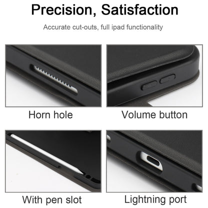 6212 For iPad 10.2 (2021)/(2020)/(2018)/iPad Air 10.5 inch (2019)/iPad Pro 10.5-inch (2017) Bluetooth Keyboard Case Wireless Keyboard Tablet Leather Cover with Stand/Pen Slot