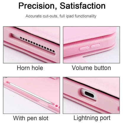 6212 For iPad 10.2 (2021)/(2020)/(2018)/iPad Air 10.5 inch (2019)/iPad Pro 10.5-inch (2017) Bluetooth Keyboard Case Wireless Keyboard Tablet Leather Cover with Stand/Pen Slot