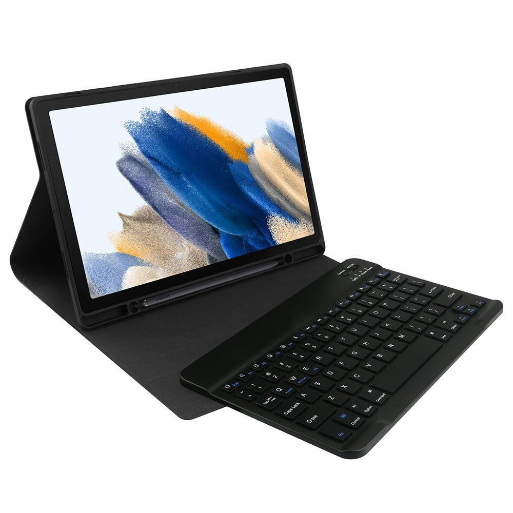 Adjustable Stand Tablet Case for Samsung Galaxy Tab A8 10.5 inch 2022 Detachable Bluetooth Keyboard Auto Sleep Protective PU Leather Cover with Pencil Holder