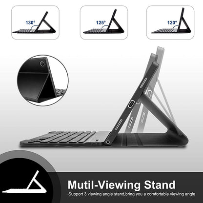 Adjustable Stand Tablet Case for Samsung Galaxy Tab A8 10.5 inch 2022 Detachable Bluetooth Keyboard Auto Sleep Protective PU Leather Cover with Pencil Holder
