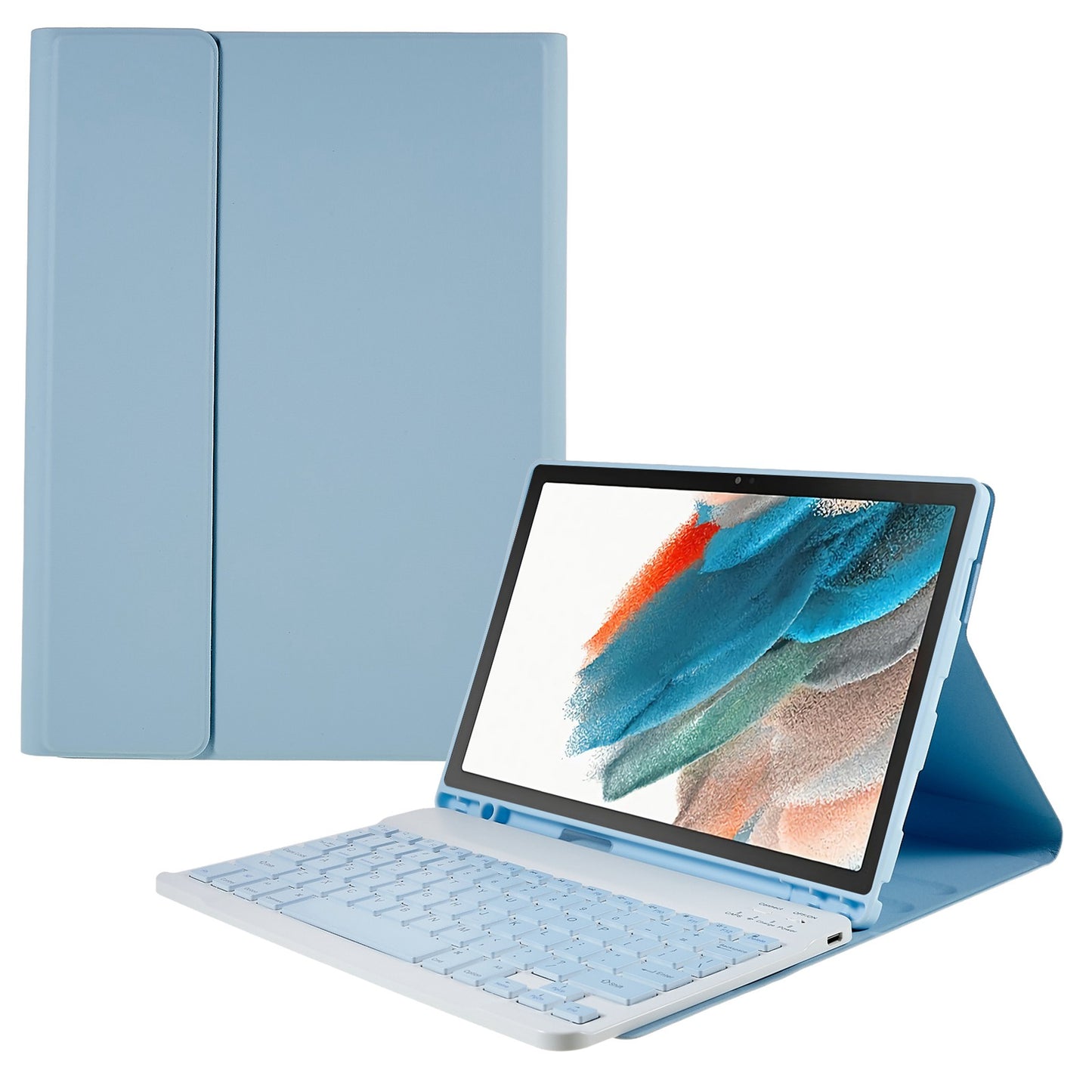 For Samsung Galaxy Tab A8 10.5 (2022) X205 / X200 Pen Slot Design Adjustable Stand Tablet PU Leather Cover + Detachable Bluetooth Keyboard