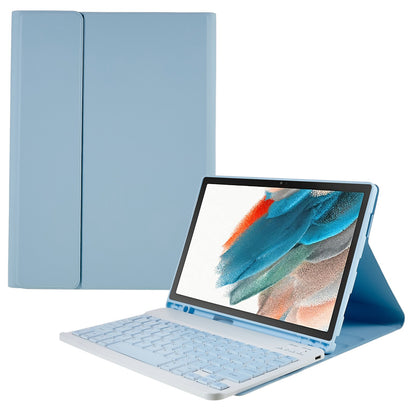 For Samsung Galaxy Tab A8 10.5 (2022) X205 / X200 Pen Slot Design Adjustable Stand Tablet PU Leather Cover + Detachable Bluetooth Keyboard
