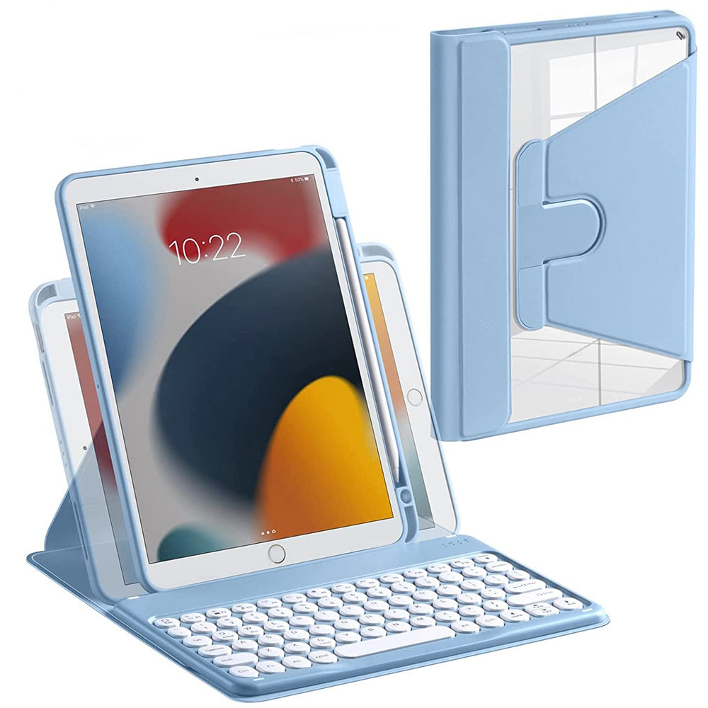 For iPad 10.2 (2019)/(2020)/(2021) 360-Degree Rotatory PU Leather Bluetooth Keyboard Shell Set