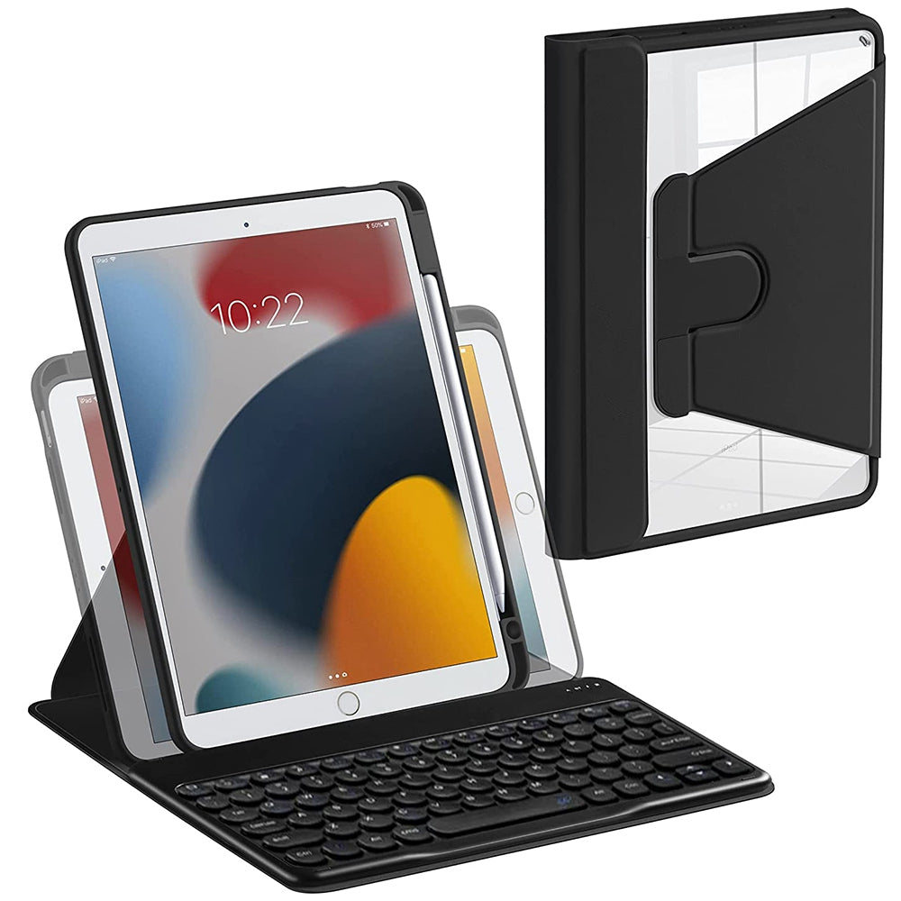 For iPad Pro 11-inch (2021)/(2020)/(2018) 360-Degree Rotation PU Leather Bluetooth Keyboard Shell Set Stable Connection Bluetooth 3.0 280mAh Keyboard
