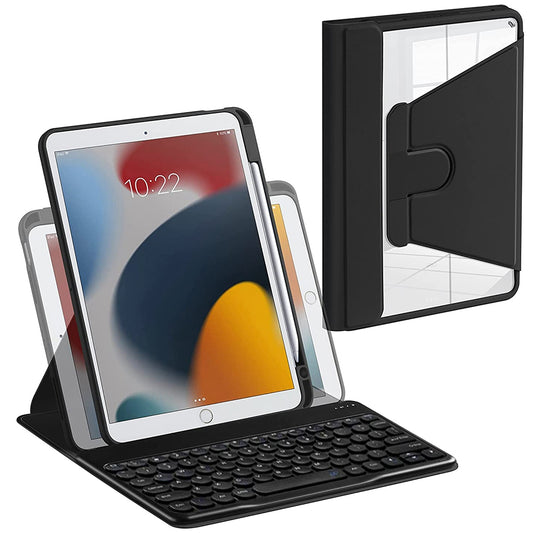 For iPad Pro 11-inch (2021)/(2020)/(2018) 360-Degree Rotation PU Leather Bluetooth Keyboard Shell Set Stable Connection Bluetooth 3.0 280mAh Keyboard