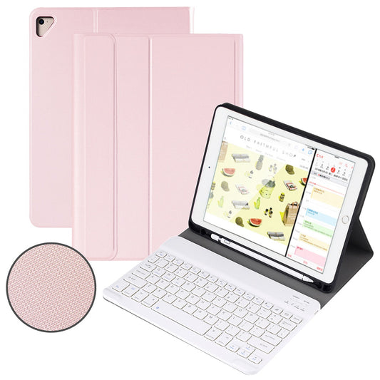 For iPad 9.7-inch (2017)/9.7-inch (2018)/Pro 9.7 inch (2016)/Air (2013)/Air 2 Textured PU Leather Cover Shell + Ultra Slim Wireless Bluetooth Keyboard Set
