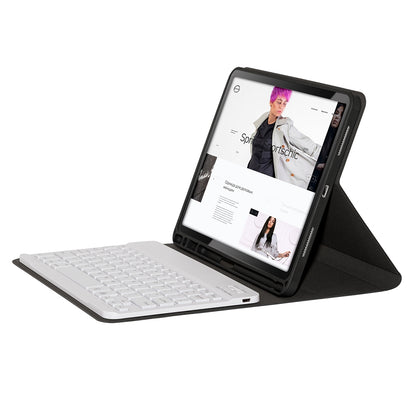 For iPad 9.7-inch (2017)/9.7-inch (2018)/Pro 9.7 inch (2016)/Air (2013)/Air 2 Textured PU Leather Cover Shell + Ultra Slim Wireless Bluetooth Keyboard Set
