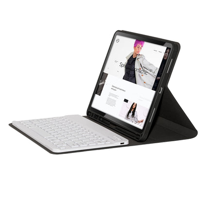 For iPad 9.7-inch (2017)/9.7-inch (2018)/Pro 9.7 inch (2016)/Air (2013)/Air 2 Textured PU Leather Cover Shell + Ultra Slim Wireless Bluetooth Keyboard Set