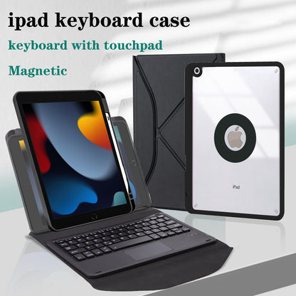 Z102B-A For iPad 10.2 (2021)/(2019)/(2020) Wireless BT Keyboard Case with TouchPad Scratch-Proof Cover Tablet Case with Pencil Slot