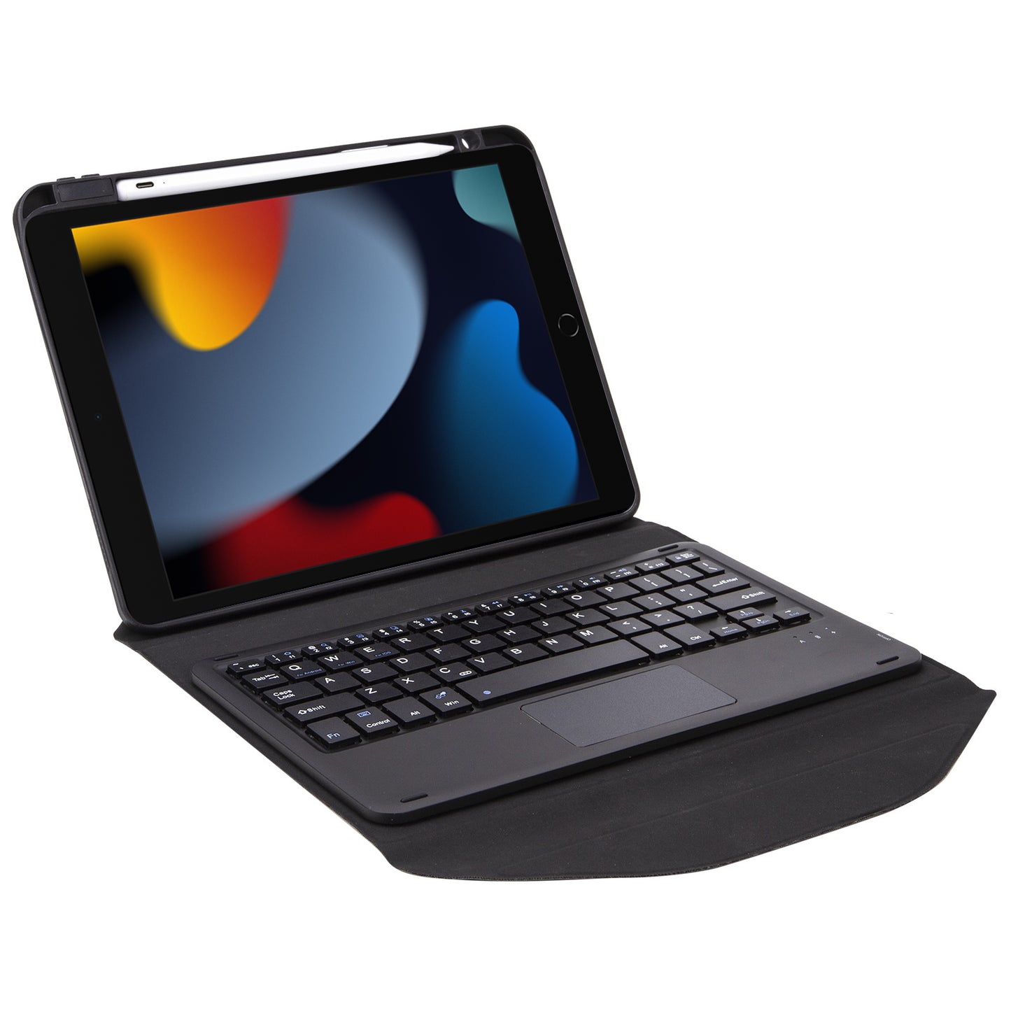 Z102B-A For iPad 10.2 (2021)/(2019)/(2020) Wireless BT Keyboard Case with TouchPad Scratch-Proof Cover Tablet Case with Pencil Slot