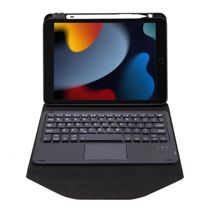 Z102B-A For iPad 10.2 (2021)/(2019)/(2020) Wireless BT Keyboard Case with TouchPad Scratch-Proof Cover Tablet Case with Pencil Slot