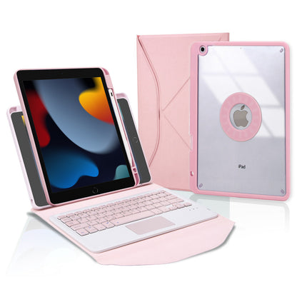 Z102B-A For iPad 10.2 (2021)/(2019)/(2020) Wireless BT Keyboard Case with TouchPad Scratch-Proof Cover Tablet Case with Pencil Slot