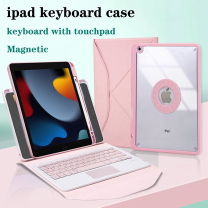 Z102B-A For iPad 10.2 (2021)/(2019)/(2020) Wireless BT Keyboard Case with TouchPad Scratch-Proof Cover Tablet Case with Pencil Slot