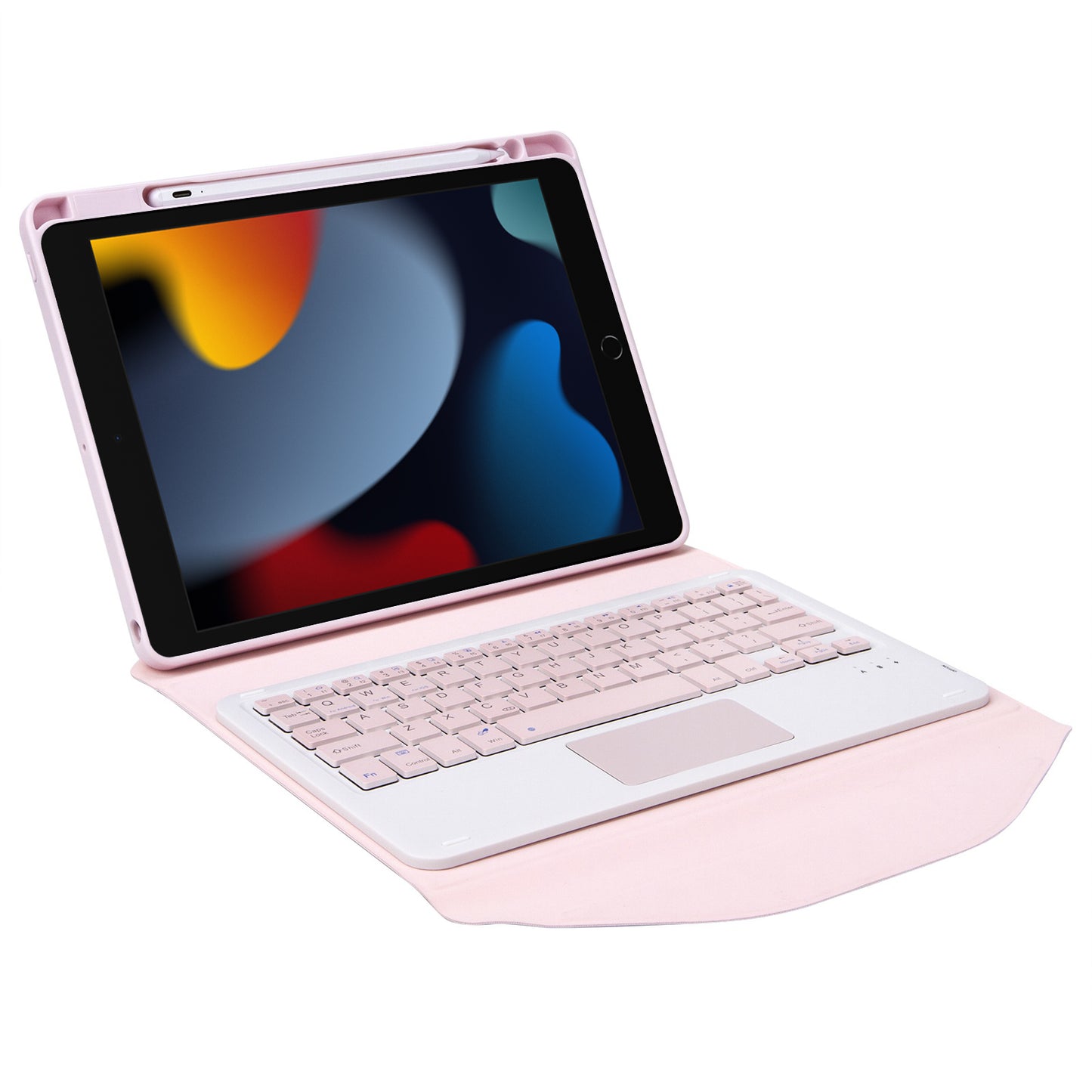 Z102B-A For iPad 10.2 (2021)/(2019)/(2020) Wireless BT Keyboard Case with TouchPad Scratch-Proof Cover Tablet Case with Pencil Slot