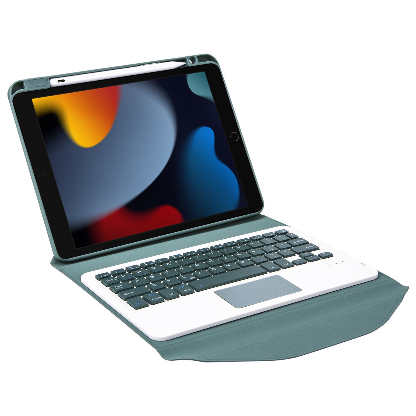 Z102B-A For iPad 10.2 (2021)/(2019)/(2020) Wireless BT Keyboard Case with TouchPad Scratch-Proof Cover Tablet Case with Pencil Slot