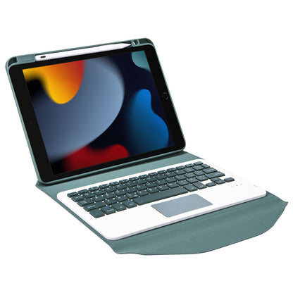 Z102B-A For iPad 10.2 (2021)/(2019)/(2020) Wireless BT Keyboard Case with TouchPad Scratch-Proof Cover Tablet Case with Pencil Slot