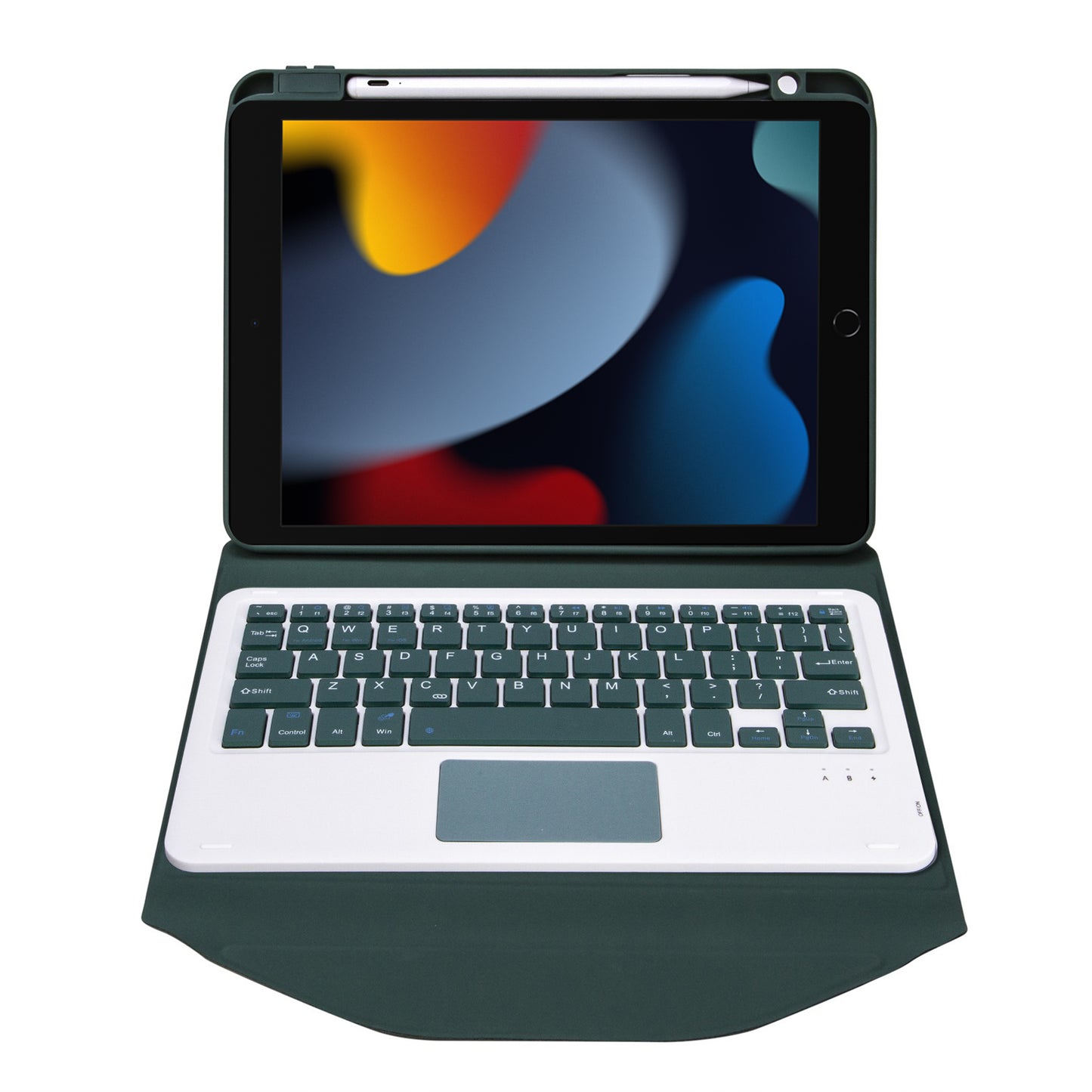 Z102B-A For iPad 10.2 (2021)/(2019)/(2020) Wireless BT Keyboard Case with TouchPad Scratch-Proof Cover Tablet Case with Pencil Slot