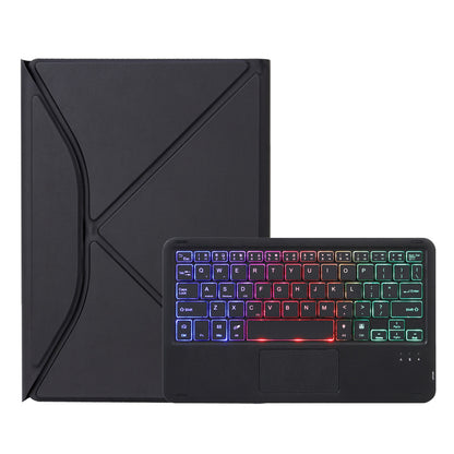 Z102B-AS For iPad 10.2 (2021)/(2019)/(2020) Detachable 3-Color Backlit Bluetooth Keyboard with TouchPad Protective Case Anti-Drop Tablet Cover Built-in Pencil Slot