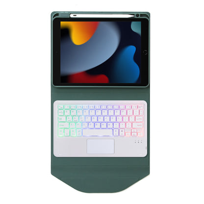 Z102B-AS For iPad 10.2 (2021)/(2019)/(2020) Detachable 3-Color Backlit Bluetooth Keyboard with TouchPad Protective Case Anti-Drop Tablet Cover Built-in Pencil Slot